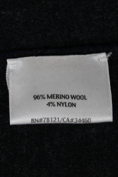 Eileen Fisher Women Purple Merino Wool V Neck Button Long Sleeve Jacket Size M