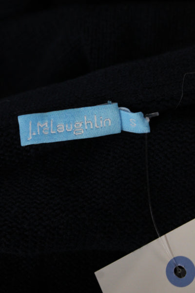 J. Mclaughlin Womens Blue Cardigan Sweater Round Neck Long Sleeve Size S