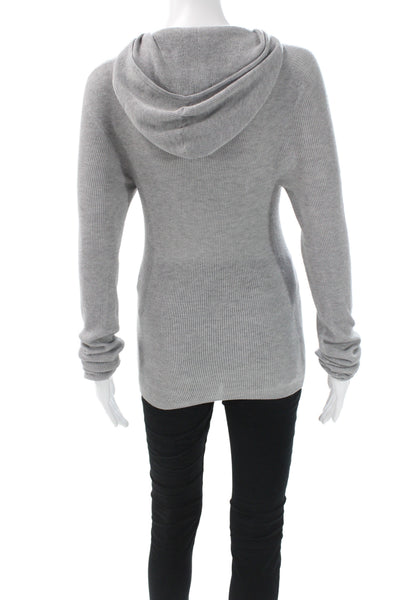 The Frankie Shop Women Gray Solid Round Neck Long Sleeve Pullover Size XS