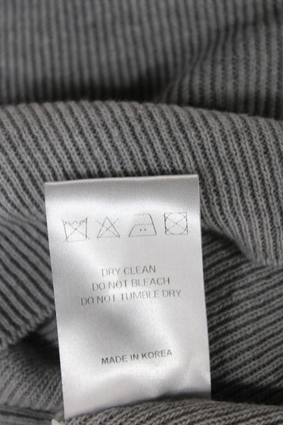 The Frankie Shop Women Gray Solid Round Neck Long Sleeve Pullover Size XS