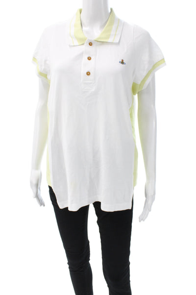 Vivienne Westwood Womens White Cotton Colorblock Polo Short Sleeve Size S