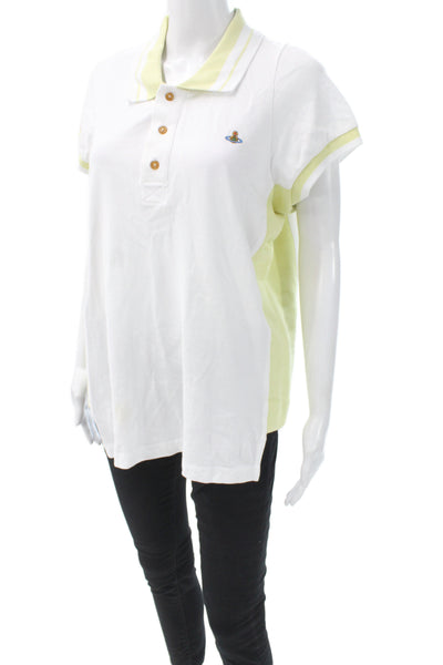Vivienne Westwood Womens White Cotton Colorblock Polo Short Sleeve Size S