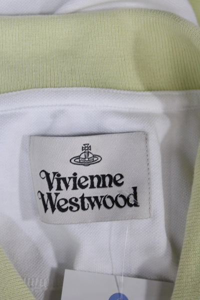 Vivienne Westwood Womens White Cotton Colorblock Polo Short Sleeve Size S