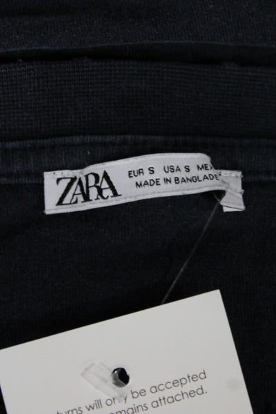 Zara Women Basic Cotton Crew Neck Short Sleeve T-Shirt Gray Size S