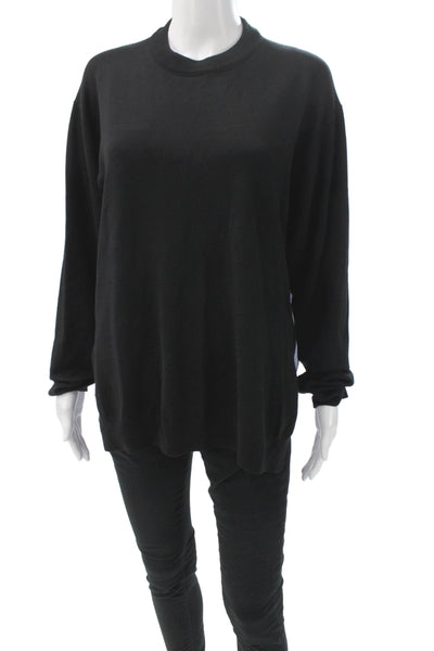 Tibi Womens Black Knit Pullover Sweater Crew Neck Long Sleeve Size XS