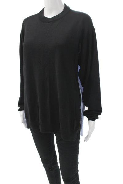 Tibi Womens Black Knit Pullover Sweater Crew Neck Long Sleeve Size XS