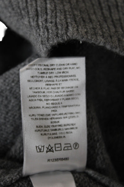Tibi Women Pullover Cashmere Sweater Crew Neck Long Sleeve Gray Size M