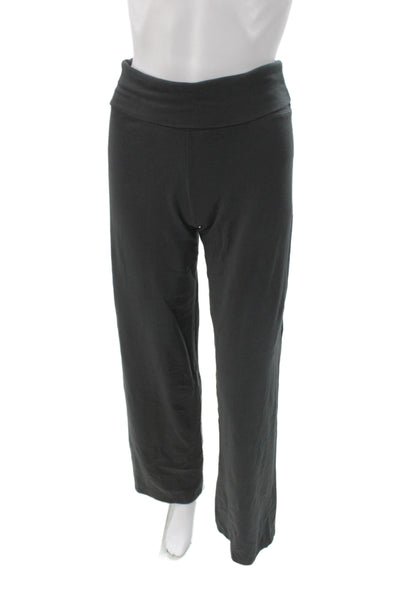 John Galt Womens Cotton High Waisted Bootcut Leg Yoga Pants Black Size M