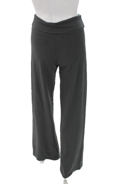 John Galt Womens Cotton High Waisted Bootcut Leg Yoga Pants Black Size M