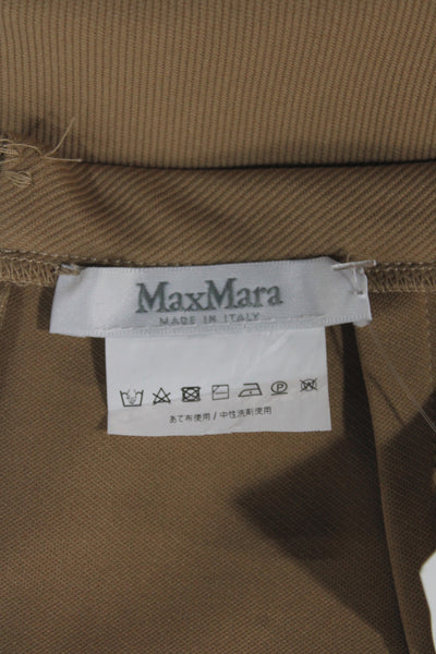 Max Mara Womens Straight Pencil Skirt Brown Cotton Knee Length Size M