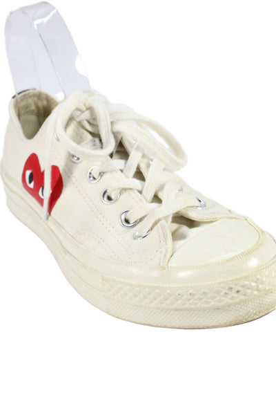 Converse x Play Comme des Garcons Womens Chuck 70 Low Sneakers White Size 4.5