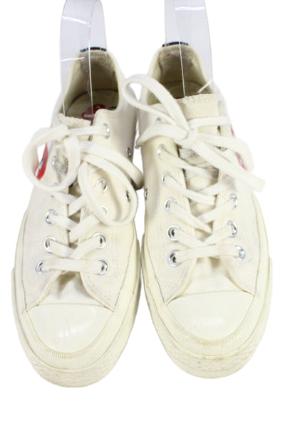 Converse x Play Comme des Garcons Womens Chuck 70 Low Sneakers White Size 4.5