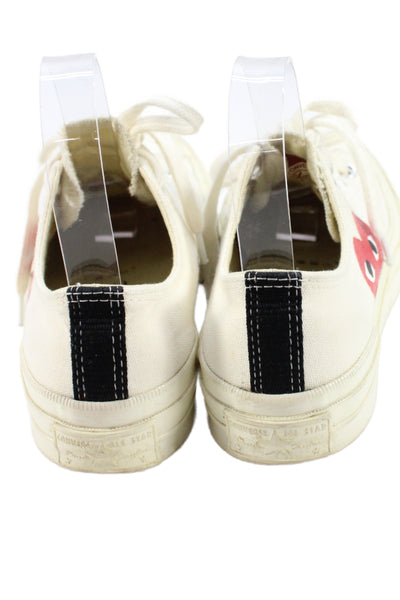 Converse x Play Comme des Garcons Womens Chuck 70 Low Sneakers White Size 4.5