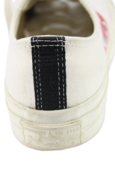 Converse x Play Comme des Garcons Womens Chuck 70 Low Sneakers White Size 4.5