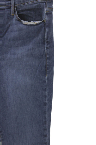 Frame Women Skinny Jeans Blue Mid Rise Cotton Blend Button Size 28