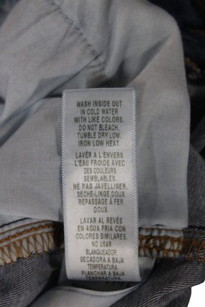 Frame Women Skinny Jeans Blue Mid Rise Cotton Blend Button Size 28