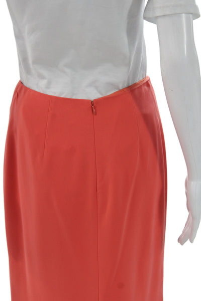 Badgley Mischka Women Maxi Skirt Orange Polyester Zip Long Size 3