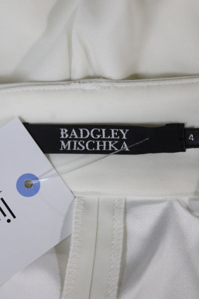 Badgley Mischka Women Ivory Dress Pants Size 4