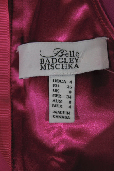 Badgley Mischka Womens Shirt Sleeveless Crew Neck Solid Pink Size 4