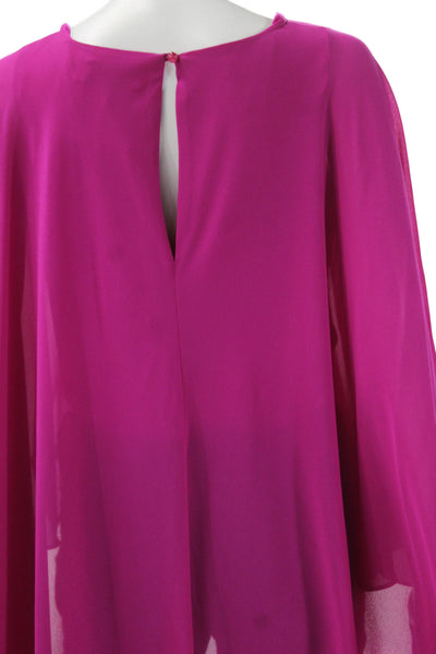 Badgley Mischka Womens Pink Round Neck Shirt Long Sleeve Size S