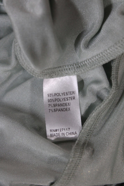 Badgley Mischka Women T-Shirt Crew Neck Long Sleeve Green Size S