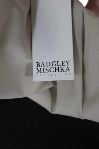Badgley Mischka Womens Basic Jacket Striped Gold Hook Front Long Sleeve Size S