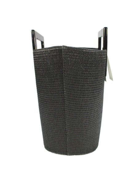Marina Raphael Womens Straw Riviera Tote Shoulder Handbag Black
