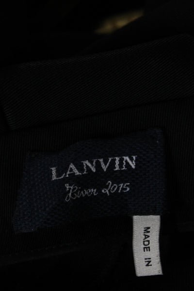 Lanvin Womens Black Wool Trousers Solid Size 36