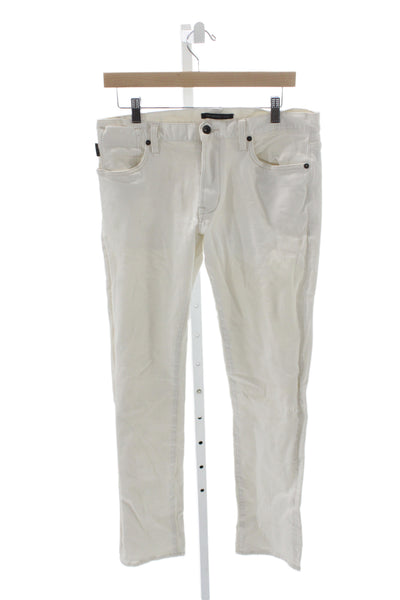 John Varvatos Star USA Mens Straight Jeans White Button Size 32