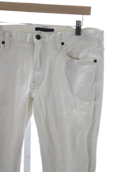 John Varvatos Star USA Mens Straight Jeans White Button Size 32