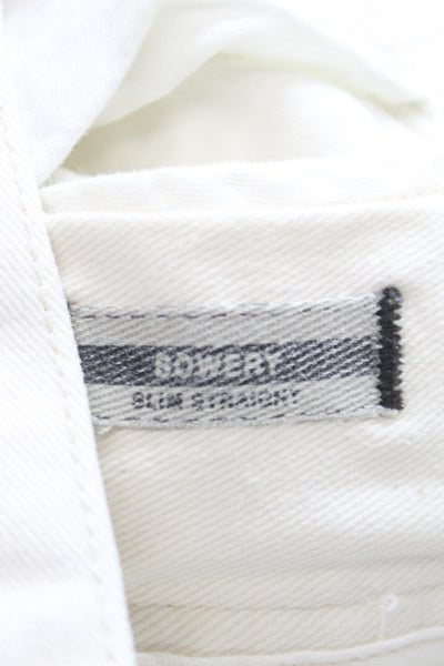 John Varvatos Star USA Mens Straight Jeans White Button Size 32