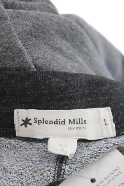 Splendid Mills Mens Sweat Shorts Gray Drawstring Athleisure Size L