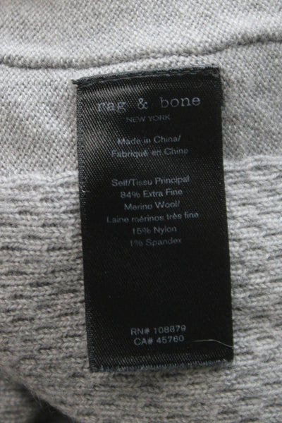 Rag & Bone Mens Pullover Sweater Gray Merino Wool Crewneck Solid Size L