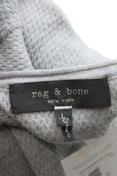 Rag & Bone Mens Pullover Sweater Gray Merino Wool Crewneck Solid Size L