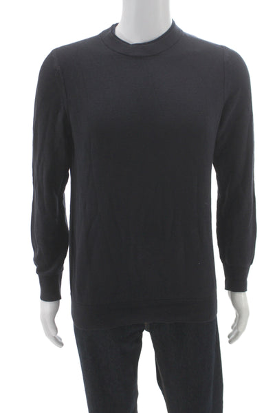 Theory Mens Black Crew Neck Pullover 97% Cotton Long Sleeve Size M