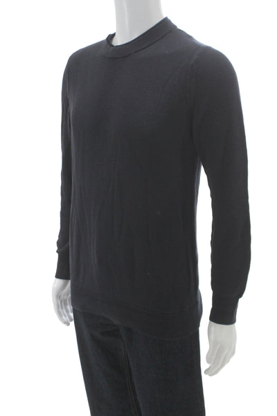 Theory Mens Black Crew Neck Pullover 97% Cotton Long Sleeve Size M