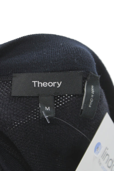 Theory Mens Black Crew Neck Pullover 97% Cotton Long Sleeve Size M