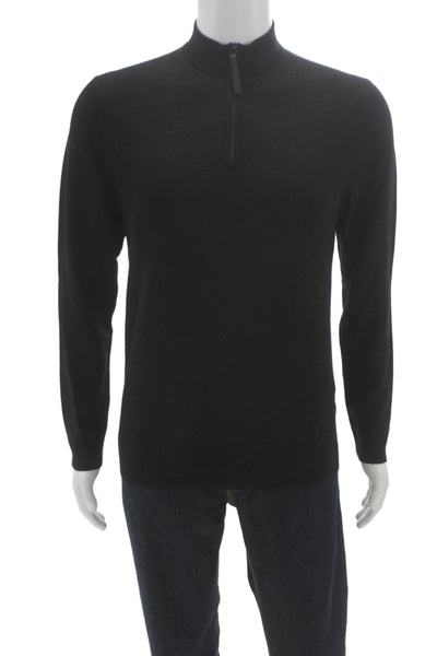 Theory Mens Pullover Sweater Black Mock Neck Long Sleeve Size M
