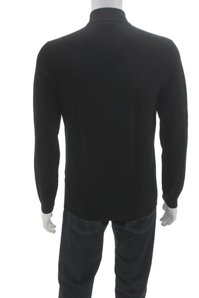 Theory Mens Pullover Sweater Black Mock Neck Long Sleeve Size M