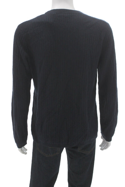 Theory Mens 100% Cashmere Crew Neck Pullover Blue Long Sleeve Size L