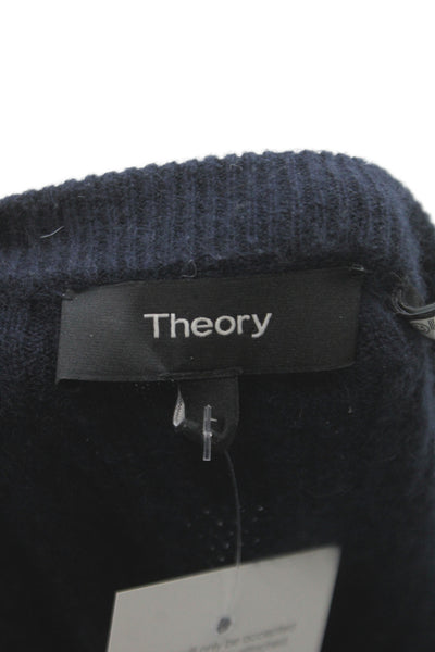 Theory Mens 100% Cashmere Crew Neck Pullover Blue Long Sleeve Size L