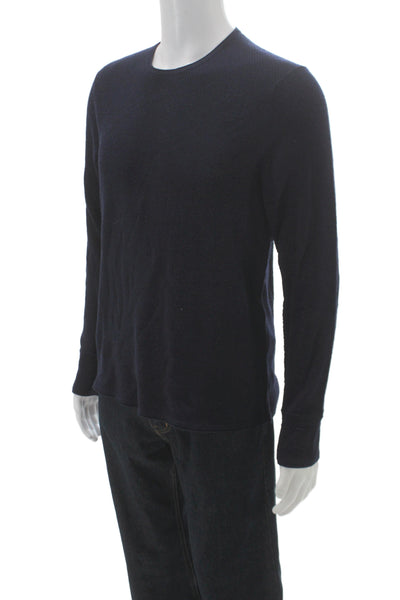 Rag & Bone Men Pullover Sweater Blue Merino Wool Crew Neck Size L