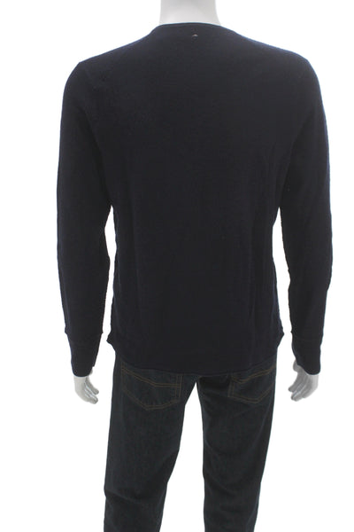 Rag & Bone Men Pullover Sweater Blue Merino Wool Crew Neck Size L