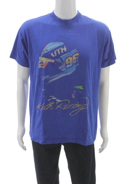 Kith Mens Blue Racing Graphic Basic T-Shirt 100% Cotton Size S