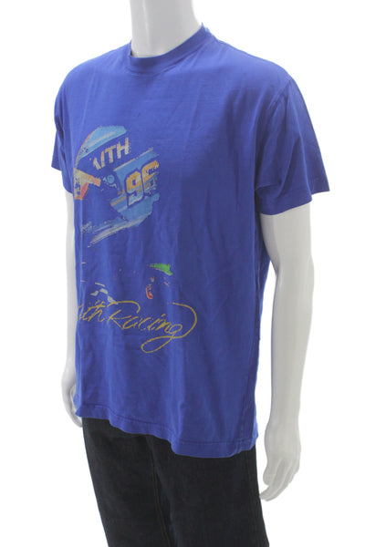 Kith Mens Blue Racing Graphic Basic T-Shirt 100% Cotton Size S