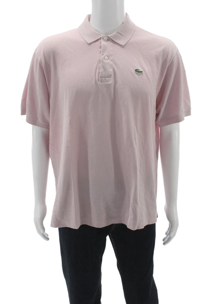 Lacoste Mens Pink Polo Shirt 100% Cotton Collared Short Sleeve Size 7