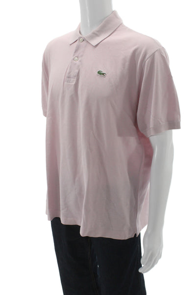 Lacoste Mens Pink Polo Shirt 100% Cotton Collared Short Sleeve Size 7