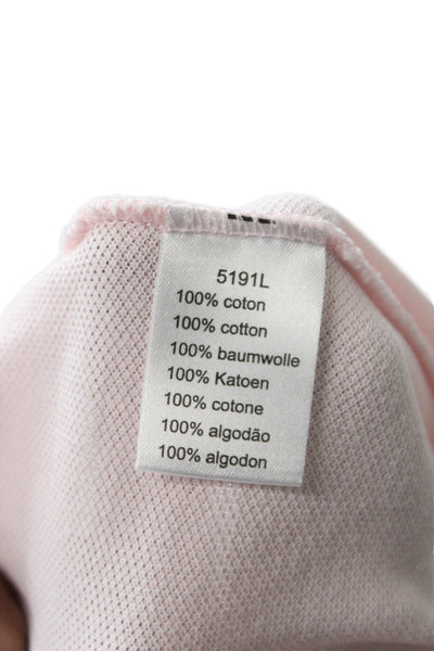 Lacoste Mens Polo Pink Collared Short Sleeve 100% Cotton Size 7