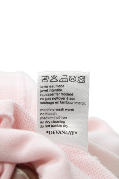 Lacoste Mens Polo Pink Collared Short Sleeve 100% Cotton Size 7