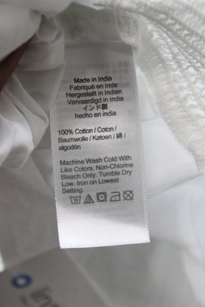 J Crew Womens Wrap Midi Cotton Skirt White Tie Waist Beach Size M